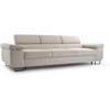 3-SITZERSOFA mit Schlaffunktion Navio beige - Beige/Schwarz, Textil (274/90/98cm) - Beautysofa