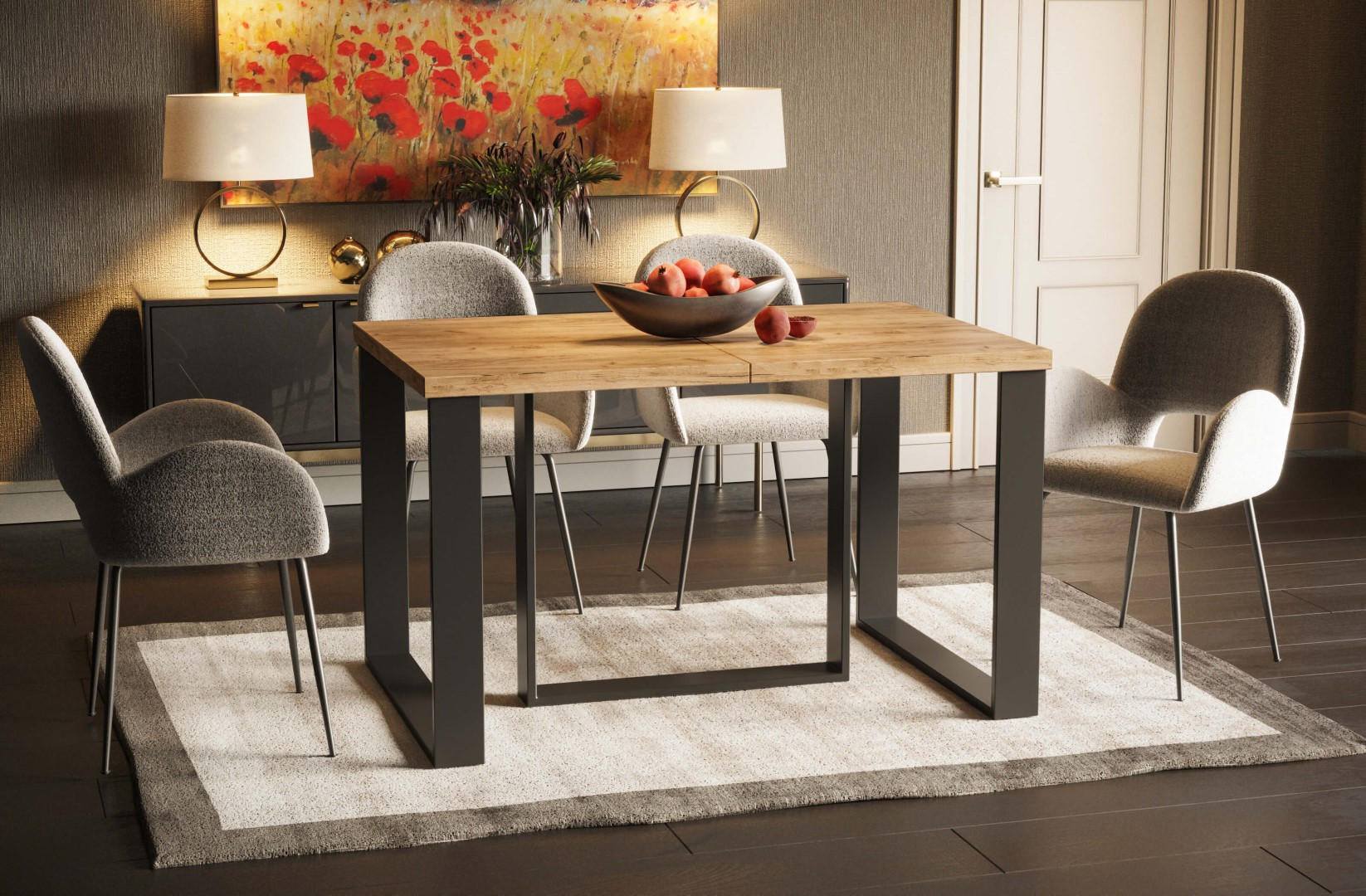 ESSTISCH Borys Max ausziehbar bis 330cm - Eiche Bianco, Holzwerkstoff (130/85/76cm) - Endo-Moebel