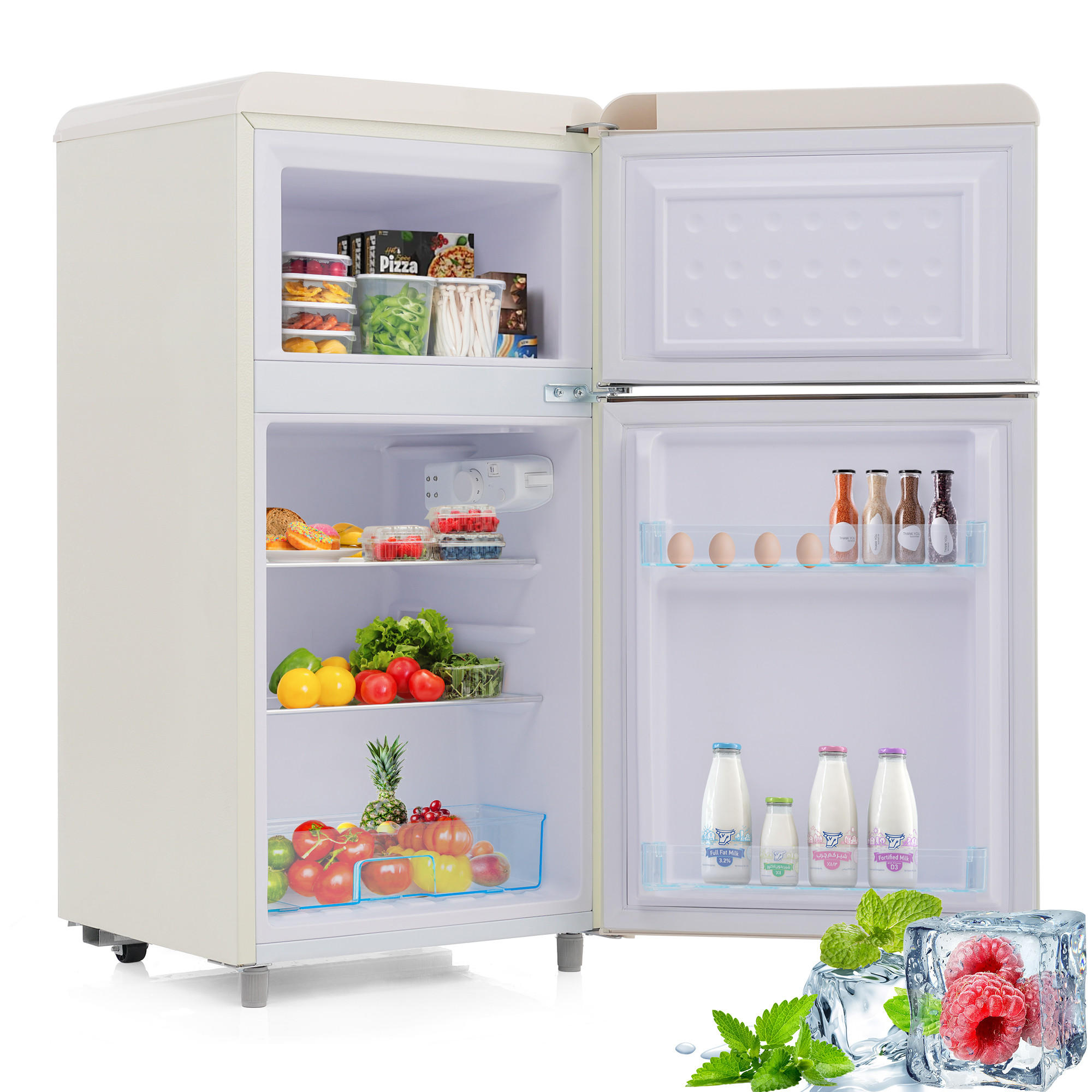 KÜHLSCHRANK 46/45/91 cm Weiß 72L mit LED-Licht - Weiß, Metall (45/91/46cm) - Oxeza