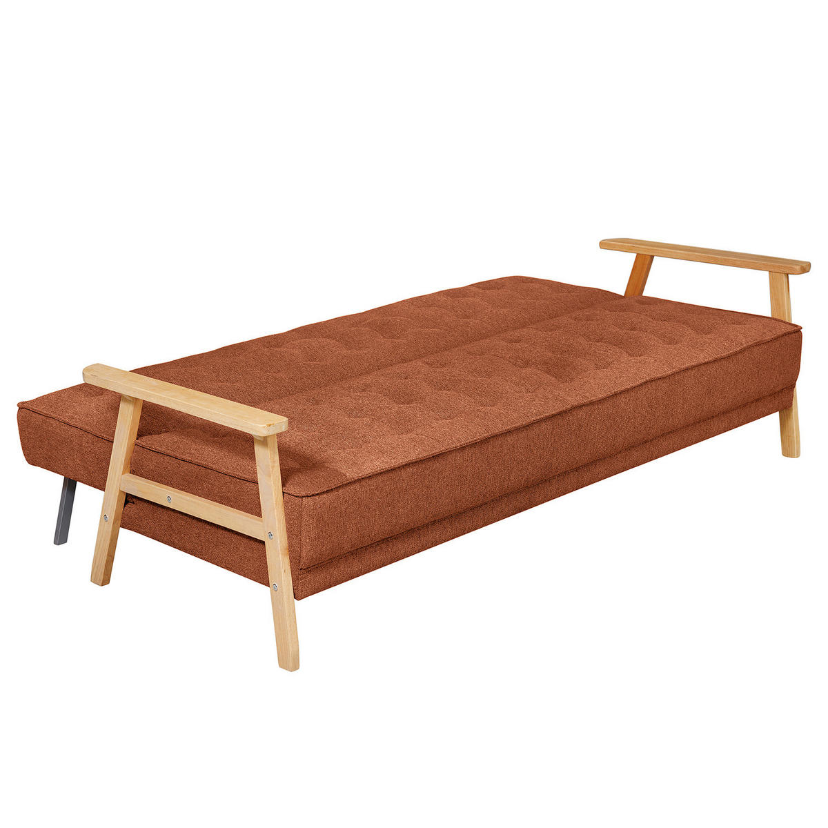 SCHLAFSOFA - Terracotta, Birkenholz/Textil (204/85/86cm) - home24