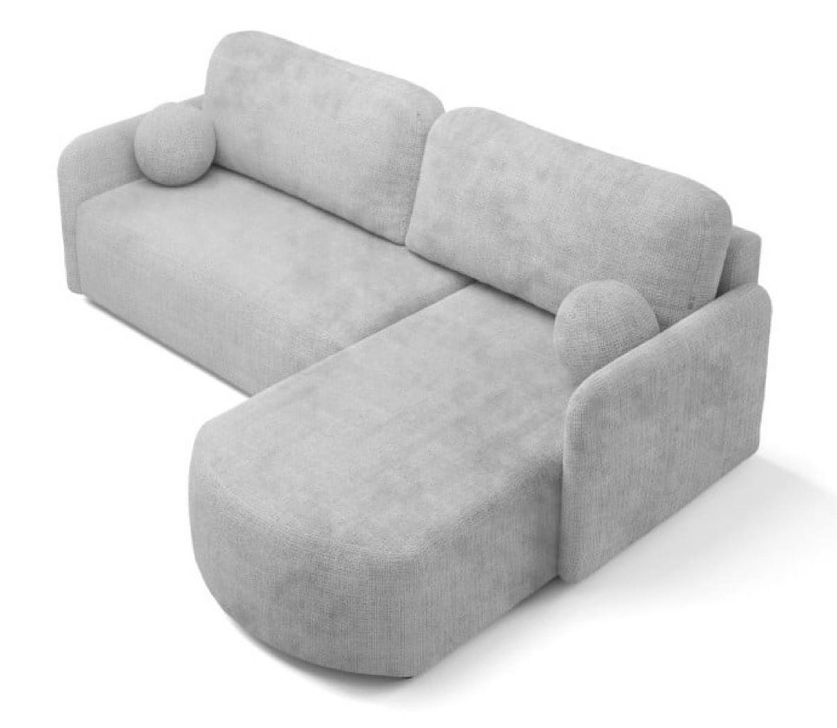 ECKSOFA Hellgrau BONO Mit Schlaffunktion Bezogen Mit Cremona Stoff - Grau, Textil (212/160cm) - Sepro Meble