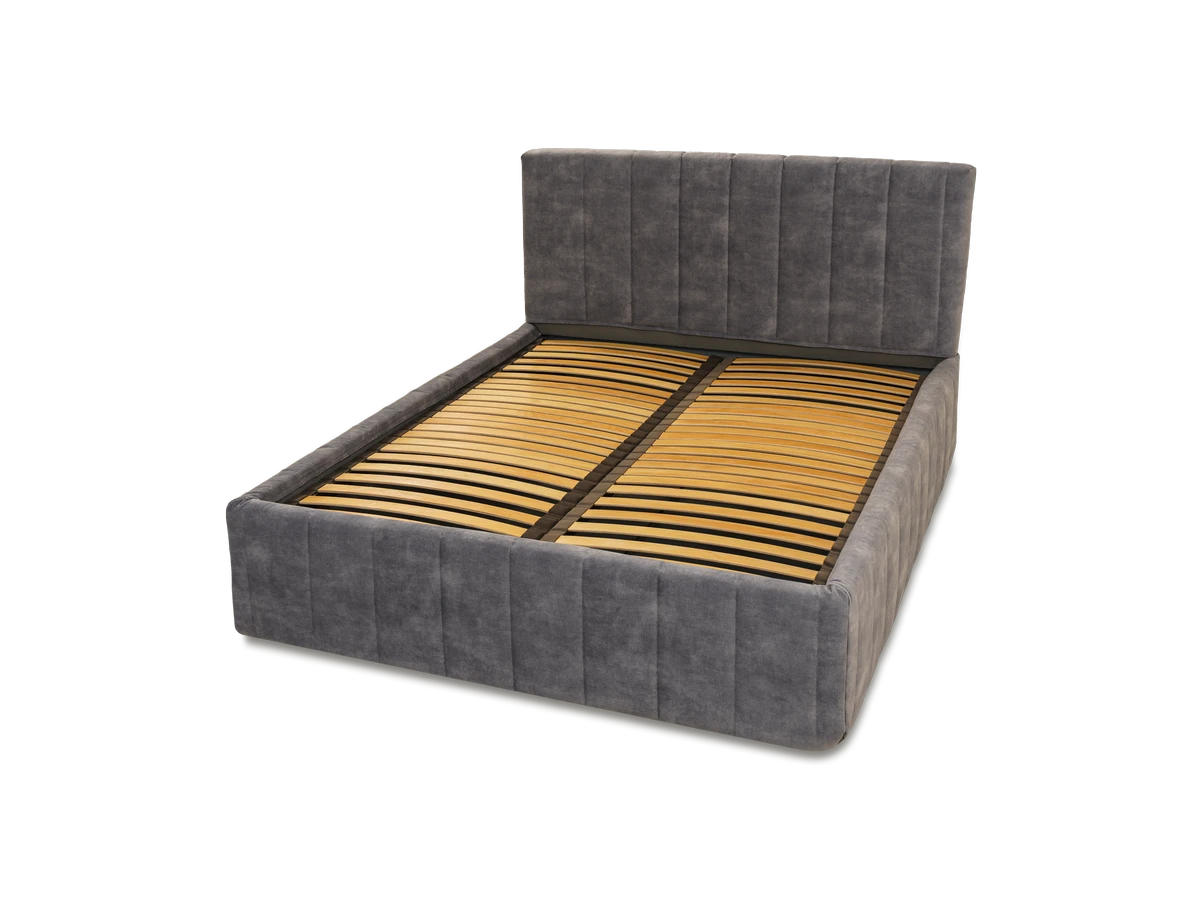 POLSTERBETT Reta 180x200 in Siena Dark Gray - Dunkelgrau, Holz - Letti Moderni