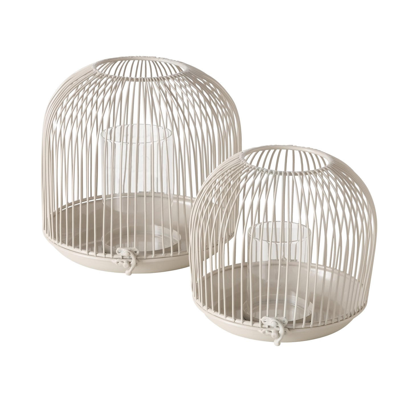 METALLLATERNEN 2er-Set Justine - Beige, Metall (23/23/24cm) - Boltze Home