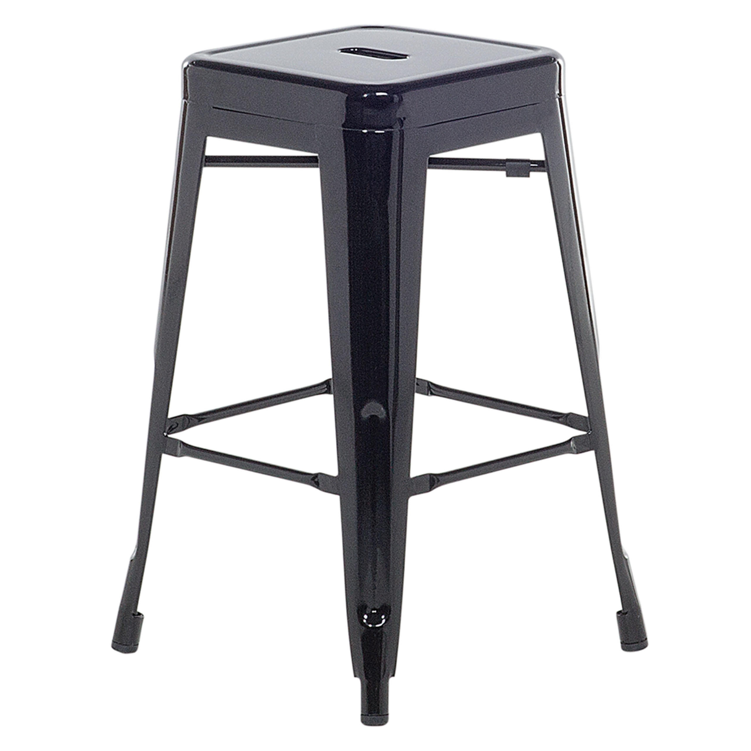 HOCKER 2er-Set Metall Schwarz Cabrillo - Schwarz, Metall (42/60/42cm) - Beliani