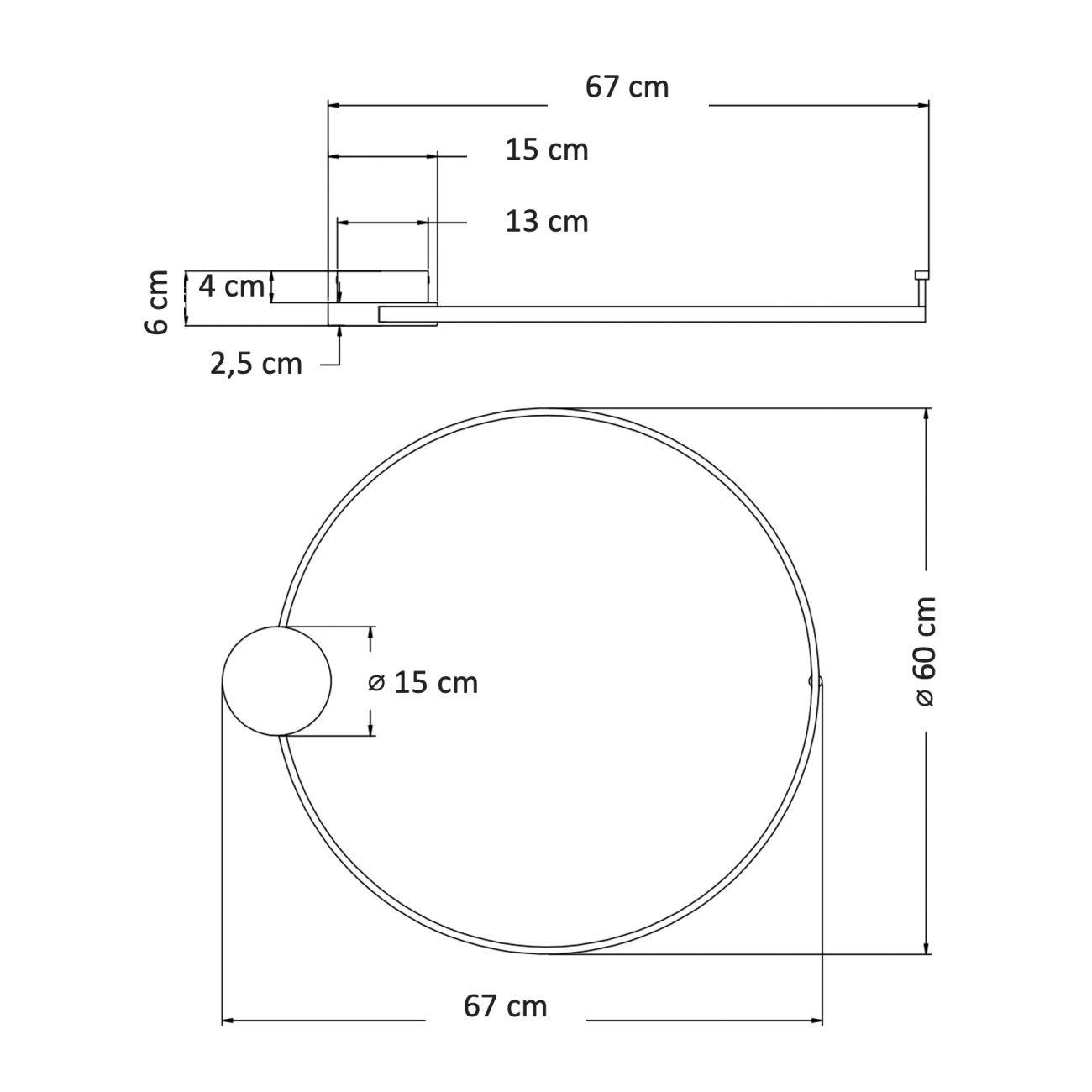 DECKENLEUCHTE Alisa, Schwarz und gold, 67cm - Goldfarben, Metall (67/60/6cm) - KOSILUM