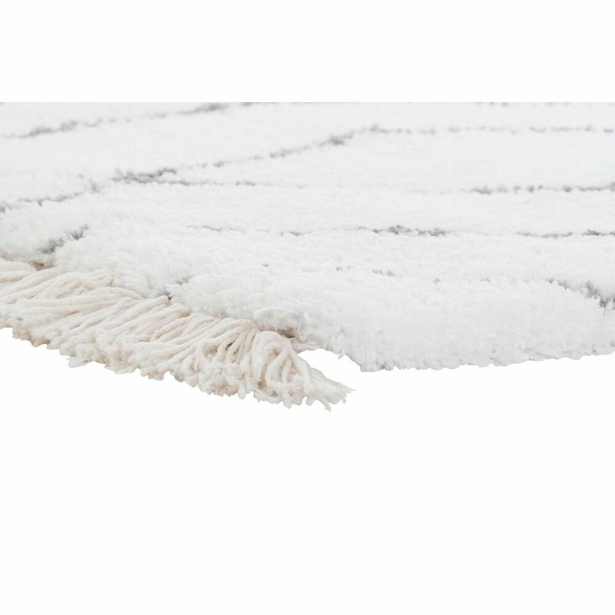 TEPPICH Weiß Grau Rhombusse Scandi Ø 9,4 cm 120 x 180 x 3 cm - Weiß, Textil (120/180cm) - DKD Home Decor