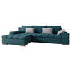 ECKSOFA Bangkok Premium, Seite: Links - Türkis/Silberfarben, Holz/Textil (310/175cm) - MIRJAN24