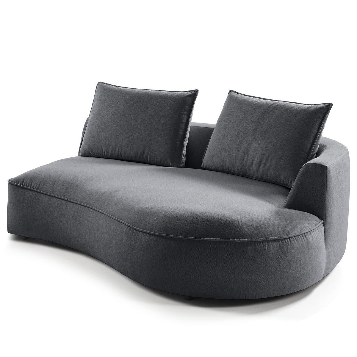 OTTOMANE - modular - Schwarz/Grau, Kunststoff/Textil (196/82/146cm) - home24