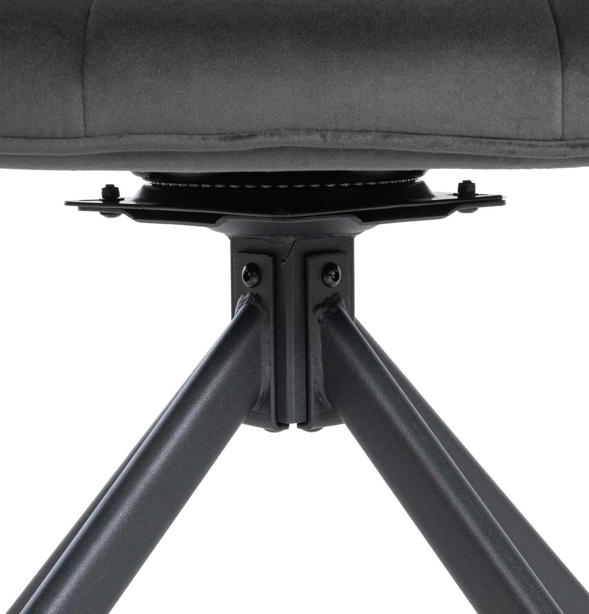 STUHL Samt dunkelgrau - Dunkelgrau/Schwarz, Textil/Metall (65/78/59cm) - CLP