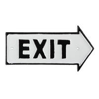 EXIT Schild - Weiß, Metall (18.5/9.5/0.5cm) - Relaxdays