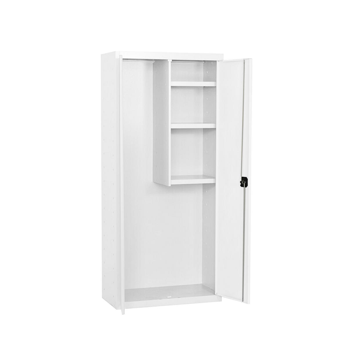 PUTZMITTELSCHRANK Amego HxBxT 180x80x40 cm 3x Fachboden Weiß-Weiß - Weiß, Metall (80/180/40cm) - PROREGAL