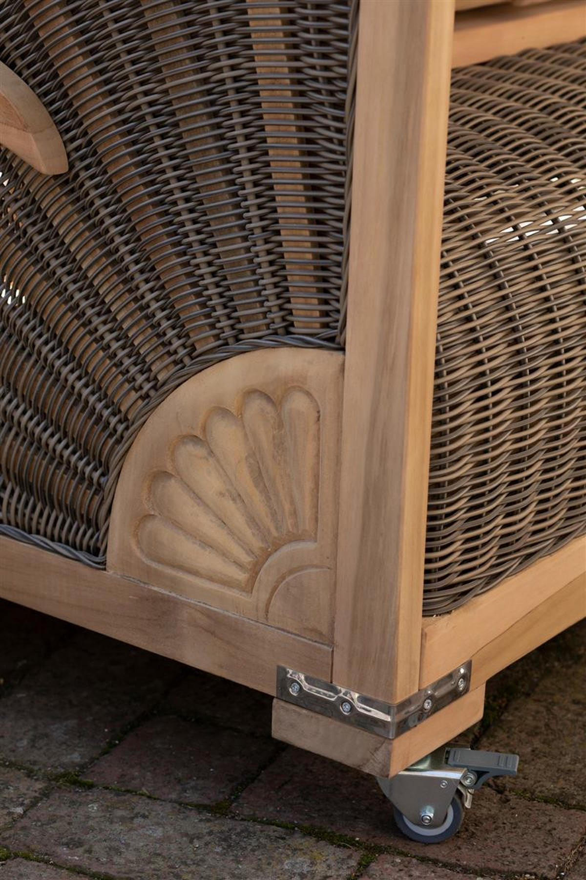 STRANDKORBROLLEN 4er Set mit Feststeller - Silberfarben/Schwarz, Kunststoff/Metall (10/6/8cm) - bene living