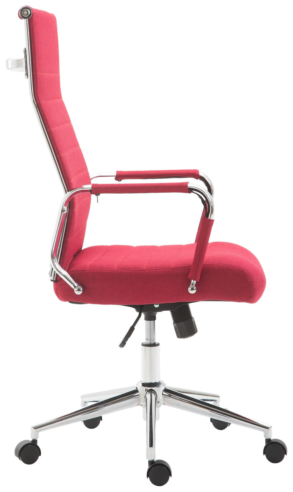 DREHSTUHL Stoff rot - Chromfarben/Rot, Textil/Metall (58/105/66cm) - CLP
