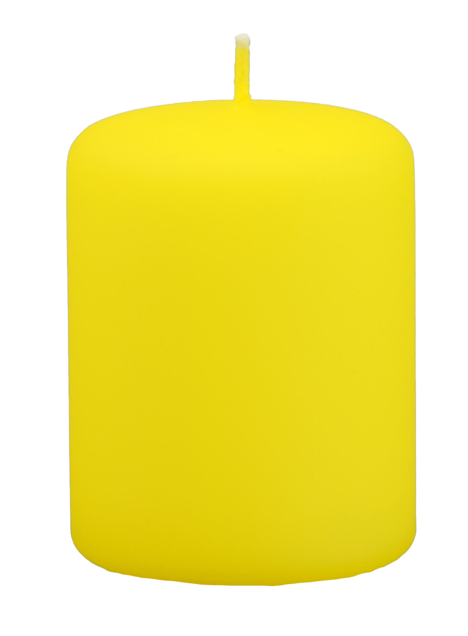 STUMPENKERZEN Samt-Lack Limoncello 8 x 6 cm, 4er Set - Gelb, Paraffin (6/8/8cm) - Kopschitz Kerzen
