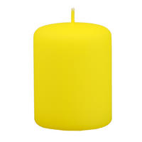 STUMPENKERZEN Samt-Lack Limoncello 8 x 6 cm, 4er Set - Gelb, Paraffin (6/8/8cm) - Kopschitz Kerzen