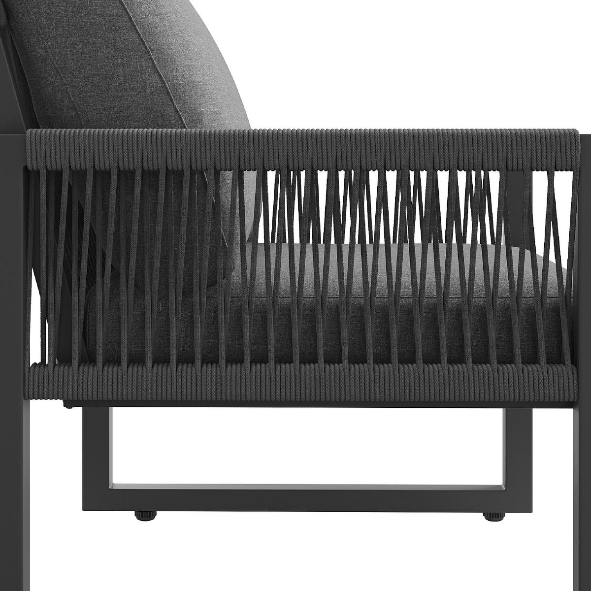 GARTENSET 6-7 Sitzer Grau Mit Großem Esstisch - Grau, Metall - FLIEKS