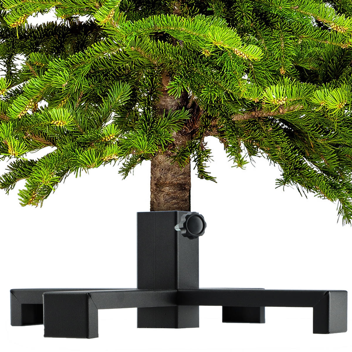KADAX Weihnachtsbaumständer aus Metall für Weihnachtsbaum, Schwarz, Loft - Schwarz, Metall (15cm) - KADAX