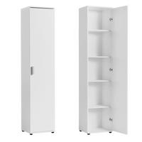 MEHRZWECKSCHRANK mit 1 Tür & 4 Einlegeböden in weiß - Weiß, Holzwerkstoff (40/184/35cm) - Home Collective
