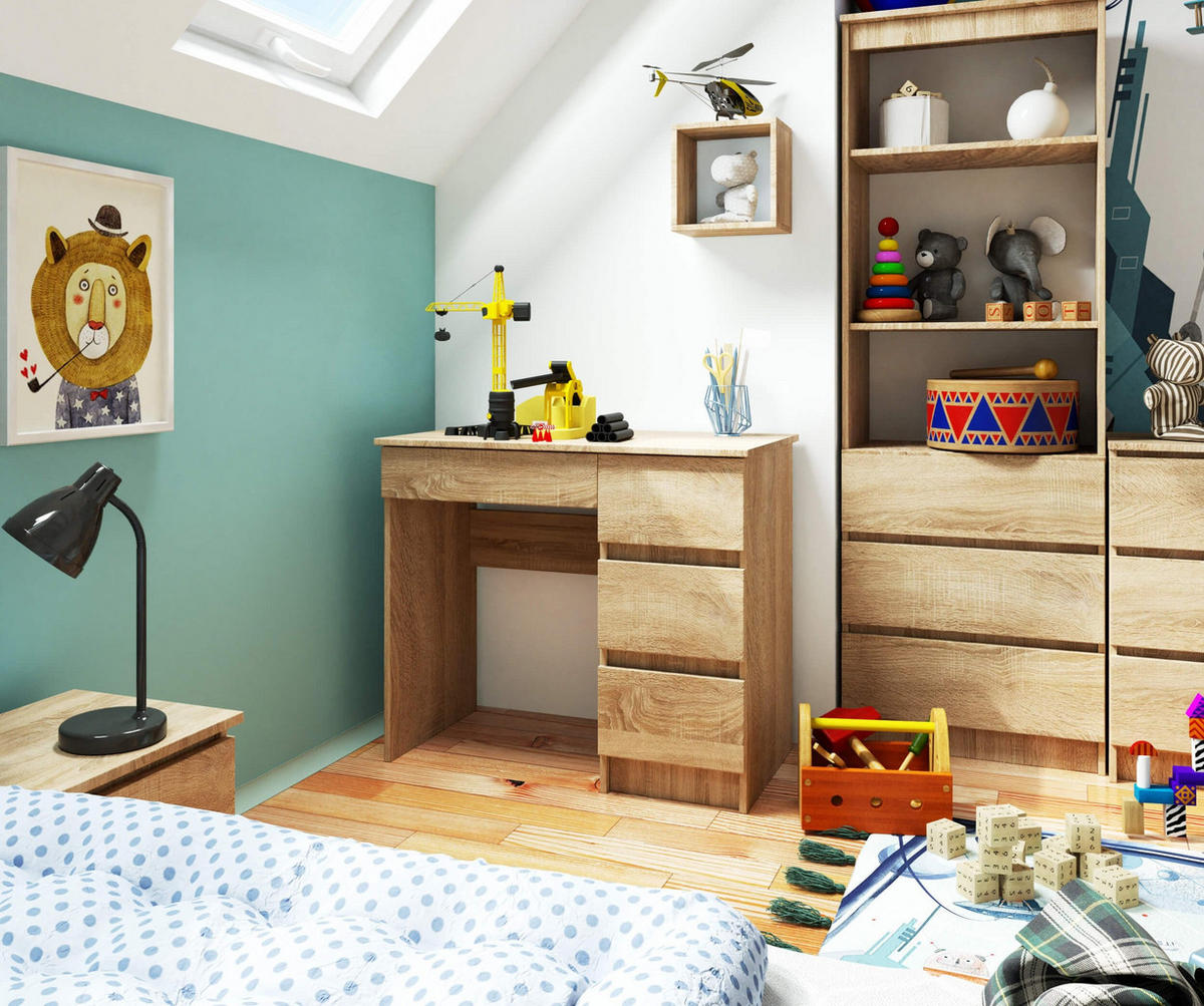 SCHREIBTISCH Eiche Sonoma 77/90/50 - Sonoma Eiche, Holzwerkstoff (50/90/77cm) - RAUMHIRSCH FURNITURE