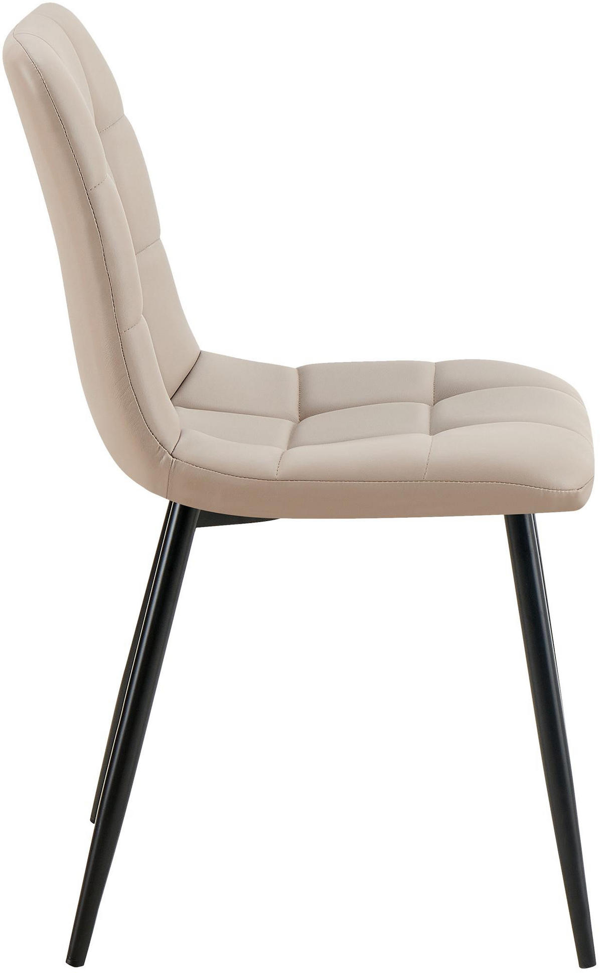 STUHL Lederlook Taupe - Taupe/Schwarz, Textil/Metall (45/84/55cm) - CLP