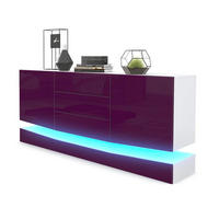 SIDEBOARD City Fronten in Brombeer Hochglanz - Brombeere, Holzwerkstoff (178/82/39cm) - Vladon