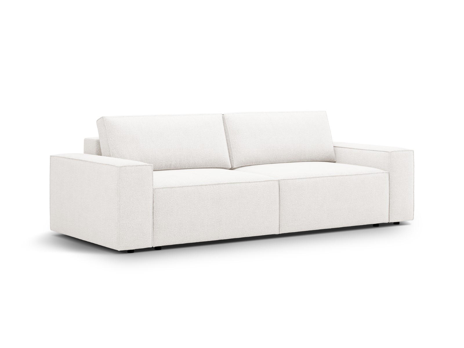 SOFA ausklappbar mit Bettkasten Jodie aus Boucle weiß 3 Sitzplätze - Weiß, Textil (107/86/247cm) - Micadoni