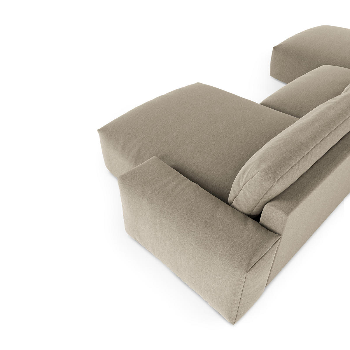 WOHNLANDSCHAFT Rastergewebe Taupe 420cm - Taupe, Textil (420/75/174cm) - Sia Home