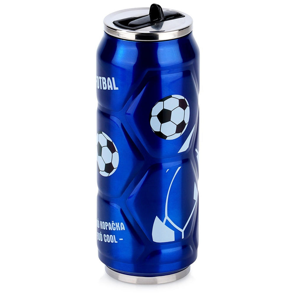 THERMOBECHER Dose Fußball 500 ml Blau - Blau, Metall (0.5L) - Orion 