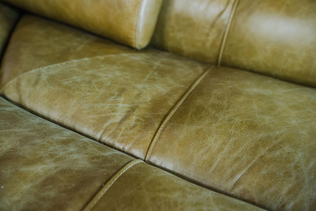 BIG SOFA MIT KISSEN TARA Grün Leder - Grün, Leder (286/76/143cm) - KAWOLA