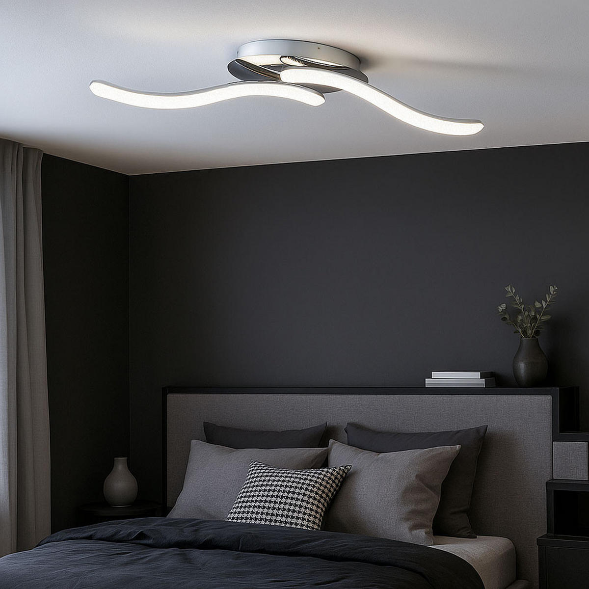 LED DECKENLEUCHTE Nabro Silber Chrom Kristalle - Silberfarben, Metall (75/20/12cm) - Globo Lighting