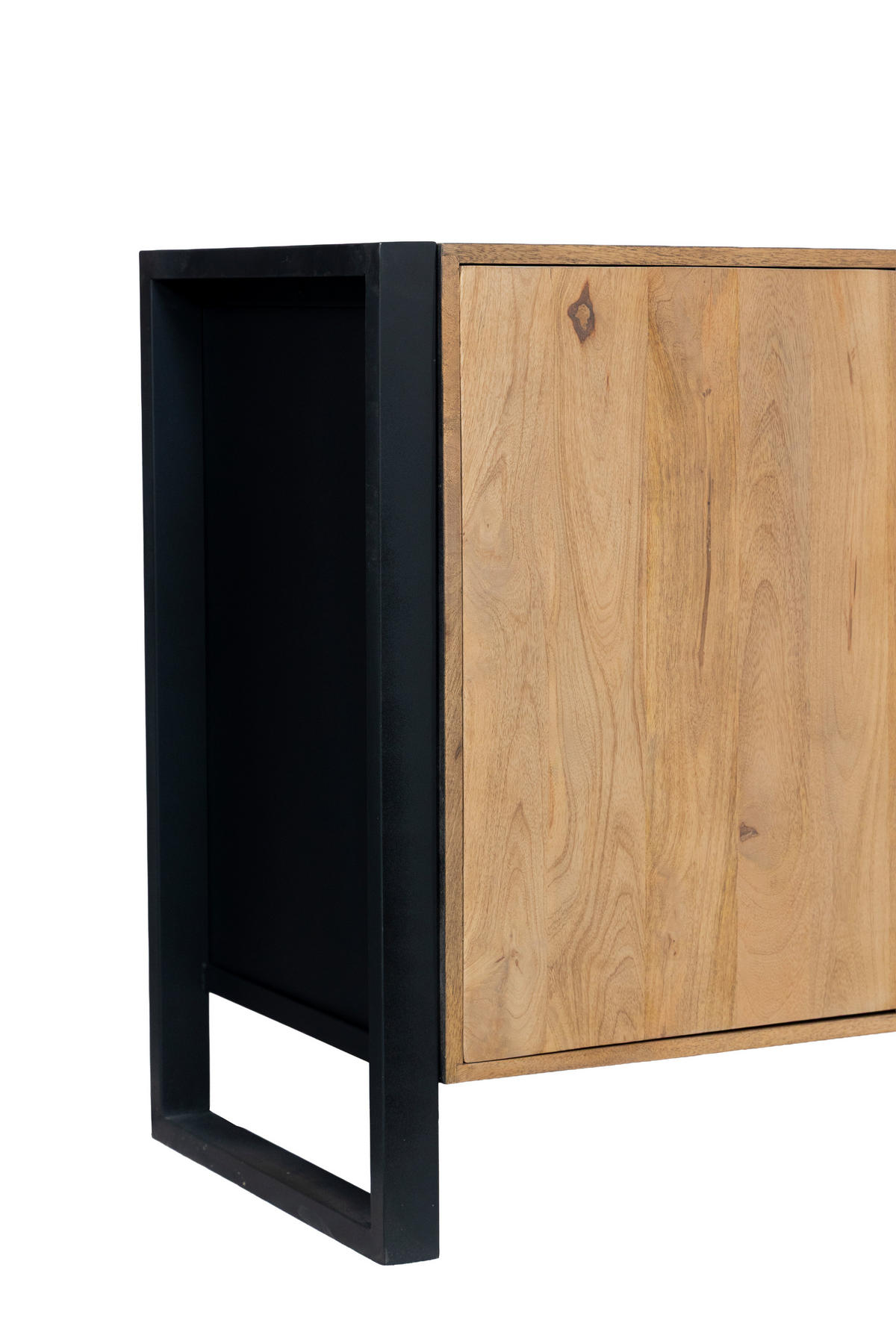 SIDEBOARD Liv Schubladen Mangoholz Schwarz Matt 81x47x173cm - Schwarz, Holz (173/81/47cm) - DELUKE