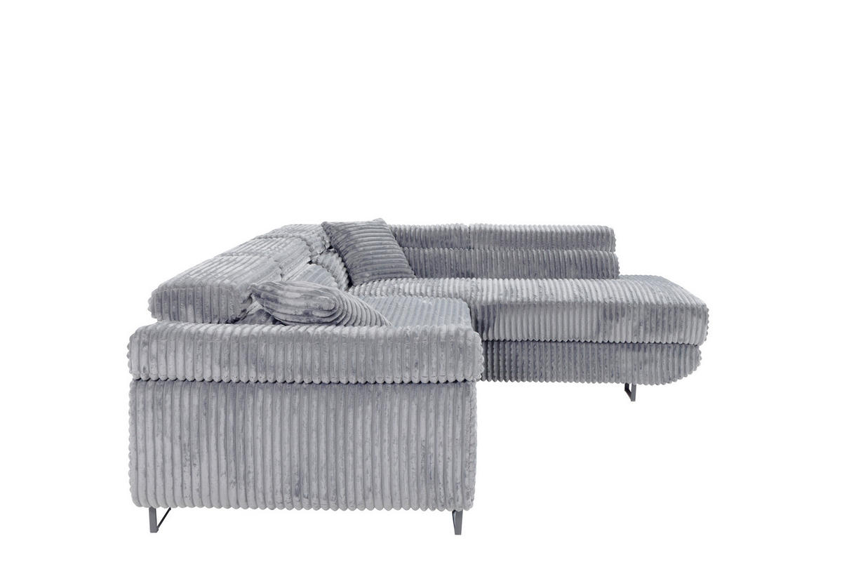 ECKSOFA SERENA L Rechts mit Stauraum, Hellgrau - Hellgrau, Textil (205/275cm) - KS Home Concept