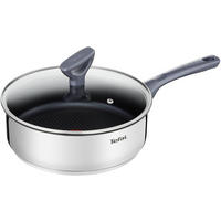 SCHMORPFANNE G7133214 Dailycook Silber 24cm - Silberfarben, Glas/Metall (24cm) - Tefal