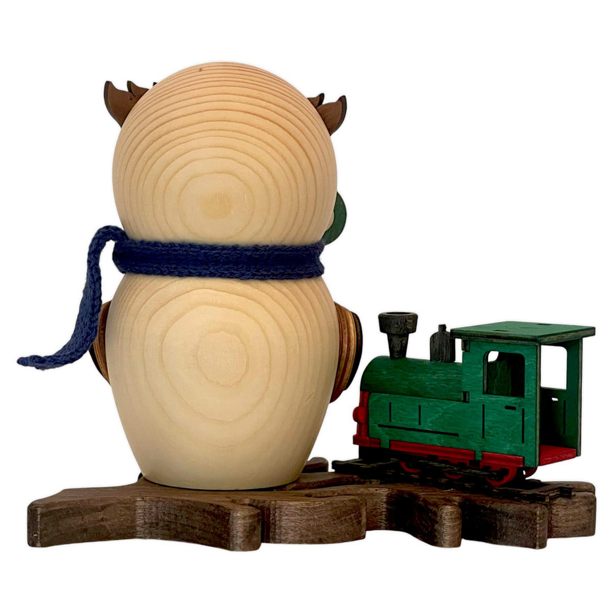 RÄUCHERFIGUR Eule mit Eisenbahn 15 cm - Multicolor, Holz (10/15/10cm)