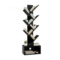 BÜCHERREGAL - Schwarz, Holzwerkstoff (38/113/20cm) - Relaxdays