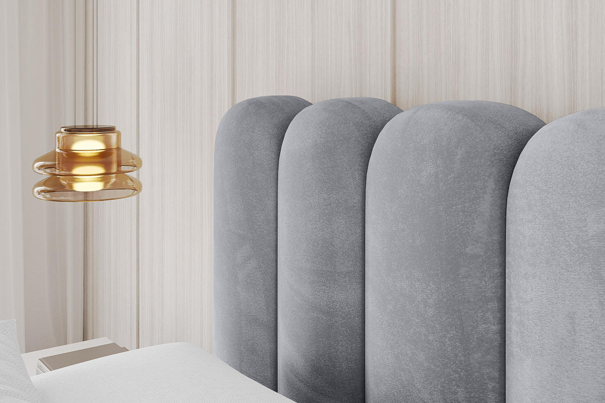 POLSTERBETT mit Bettkasten, Fußteil und Lattenrost, Boxbett ohne Matratze - SENA-Z 180x200 Hellgrau - Hellgrau, Holzwerkstoff/Textil (180/200cm) - ALTDECOR