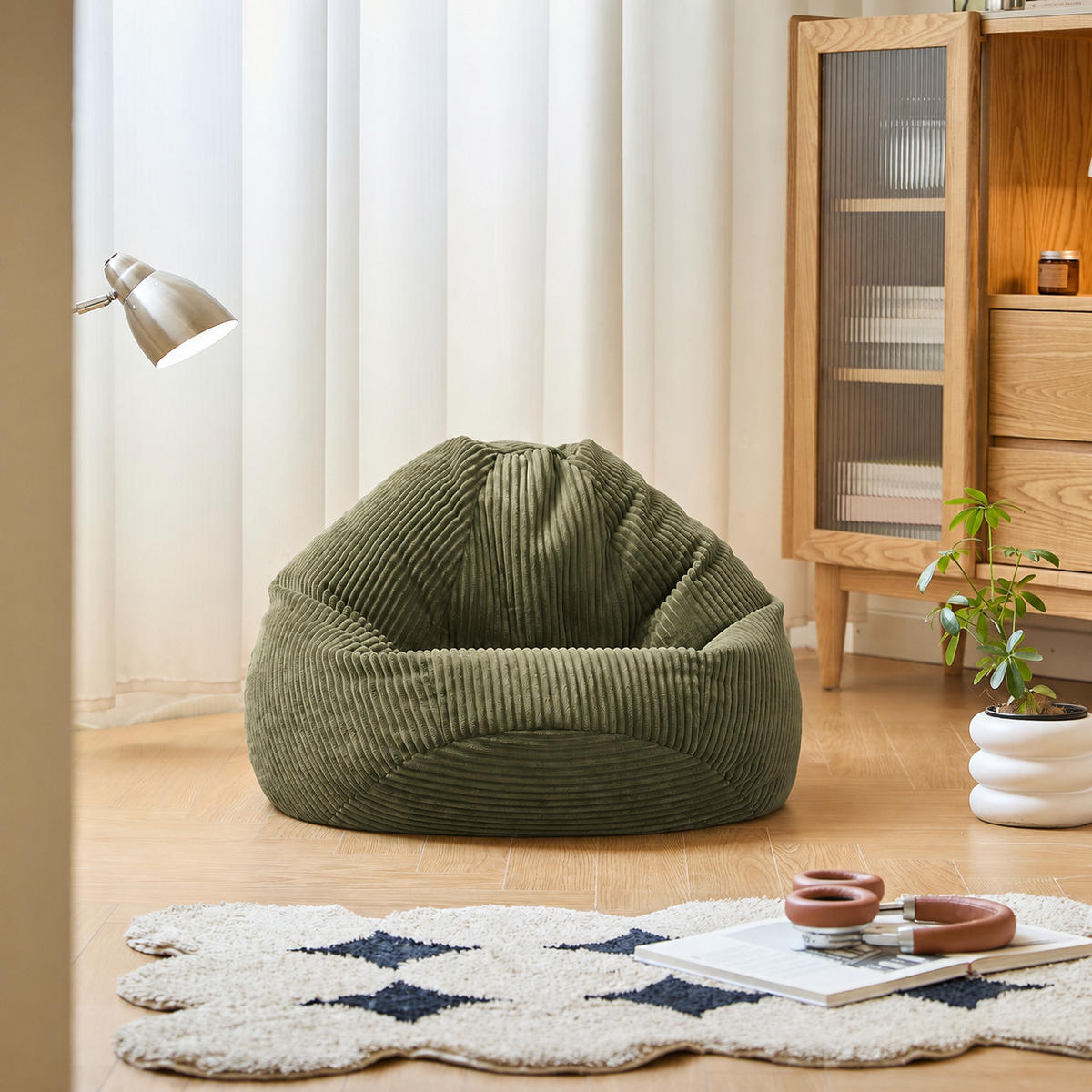 POUF kord Grün - Grün, Textil (85/50/85cm) - Nordlys