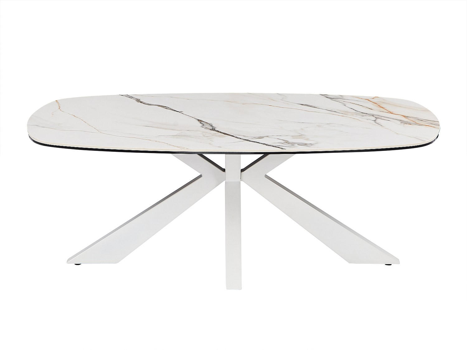COUCHTTISCH nicht ausziehbar - 109.5 cmcm x 69.5 cmcm - Glas, Keramik - Weiß - DERIYA - Weiß, Glas/Keramik (69.5/109.5/40cm) - Vente-Unique