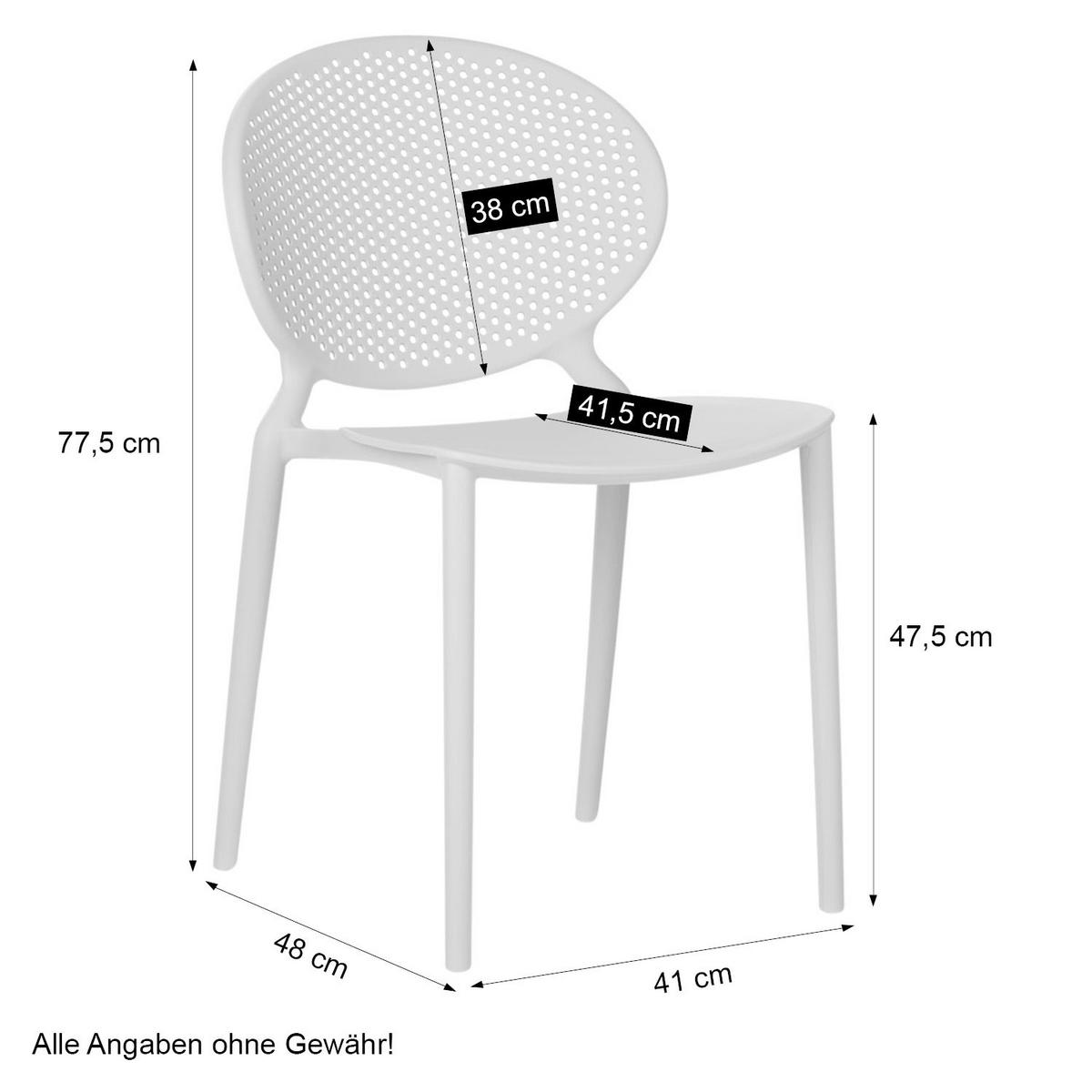 GARTENSTUHL 4er-Set Kunststoff Grau - Grau, Kunststoff (41/77/48cm) - Homestyle4u