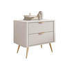 NACHTTISCH Lante - Beige/Goldfarben, Holzwerkstoff/Metall (64/56/38cm) - MIRJAN24