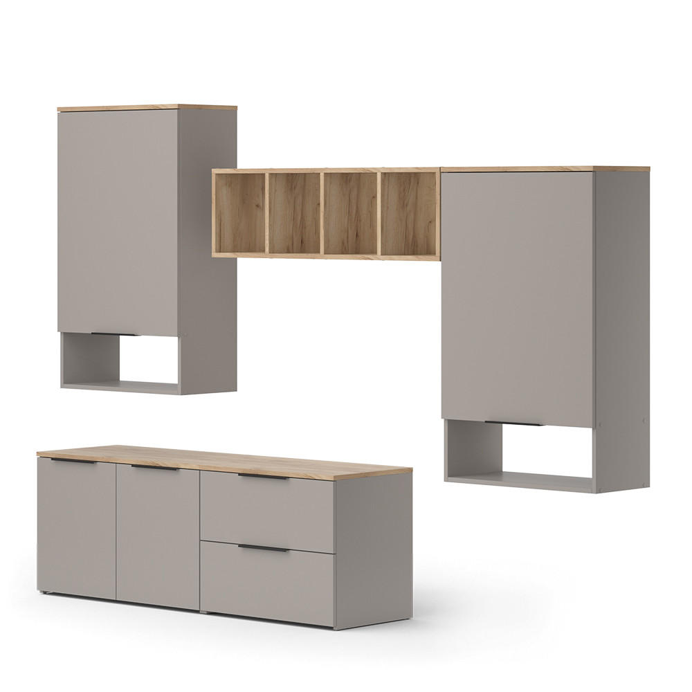 ŽIVÁ STĚNA Wido Greige - Sonoma dub/šedobéžová, kompozitní dřevo (80/50/40cm) - Vicco