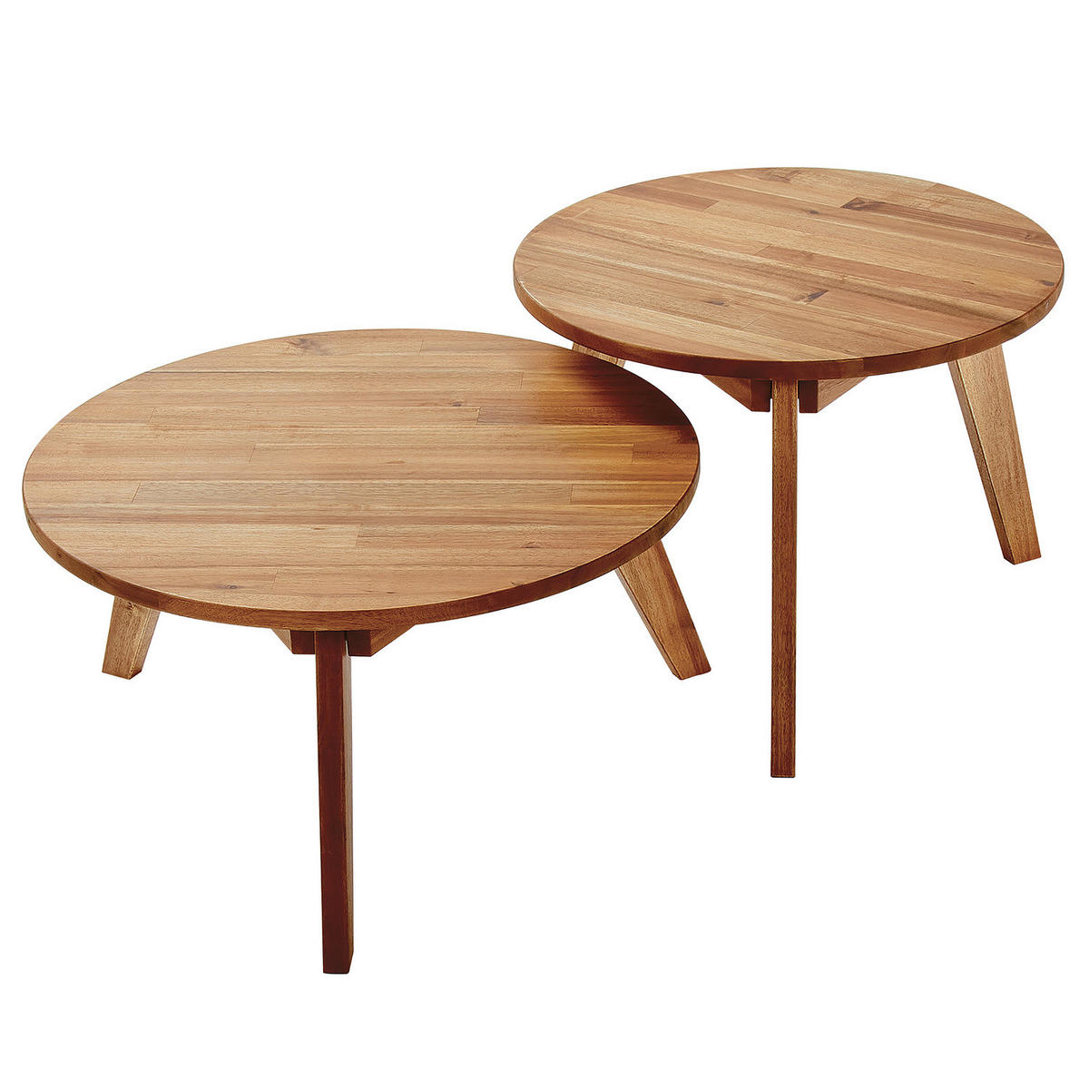 BEISTELLTISCH-SET (2-teilig) Rope Island - Braun, Holz (57/57/30cm) - BUTLERS