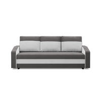 SOFA 3-SITZER MIT SCHLAFFUNKTION ORION, Grau + Weiß - Weiß/Grau, Textil (220/85/92cm)