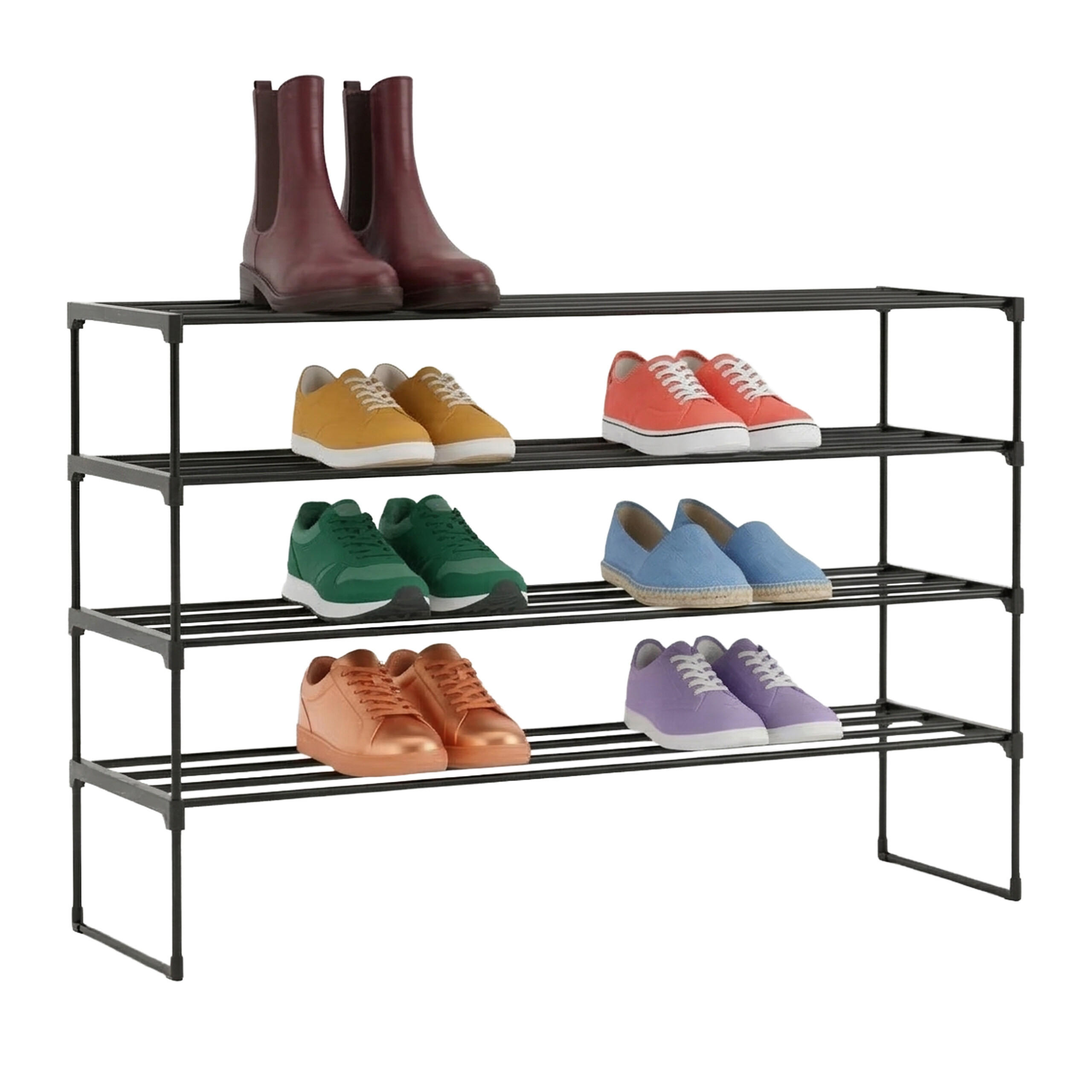 BOTNÍK - černá, kov/plast (117/72/30cm) - Relaxdays