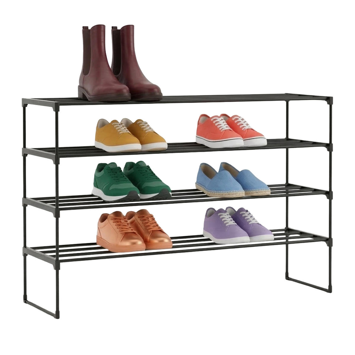 BOTNÍK - černá, kov/plast (117/72/30cm) - Relaxdays