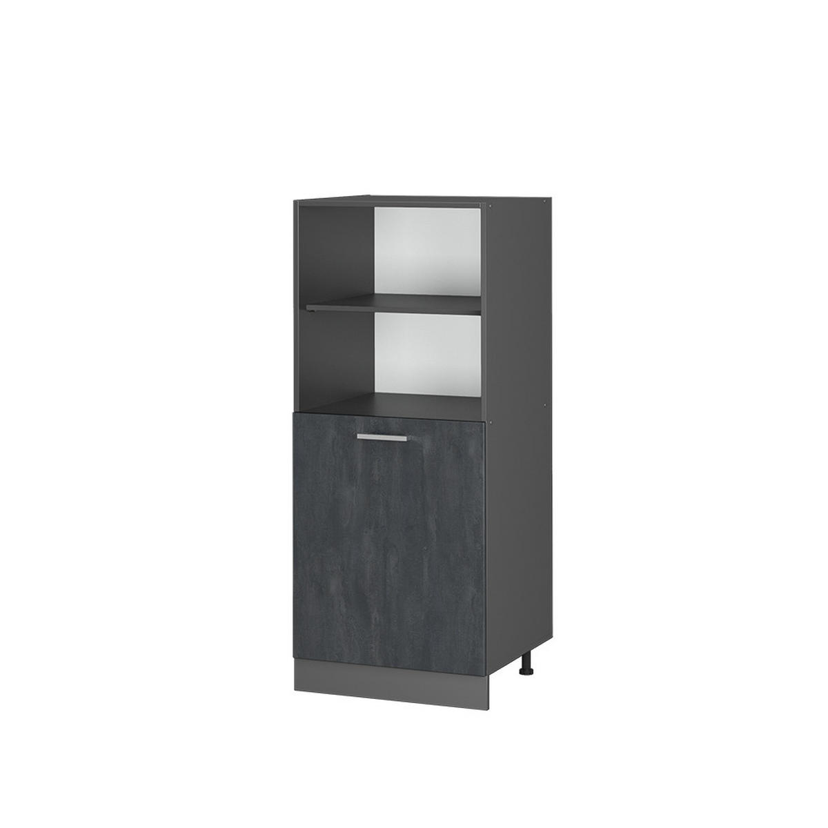 HERDUMBAUSCHRANK R-Line Schwarz Beton 60 cm - Anthrazit/Schwarz, Holzwerkstoff (60/143/57cm) - Vicco