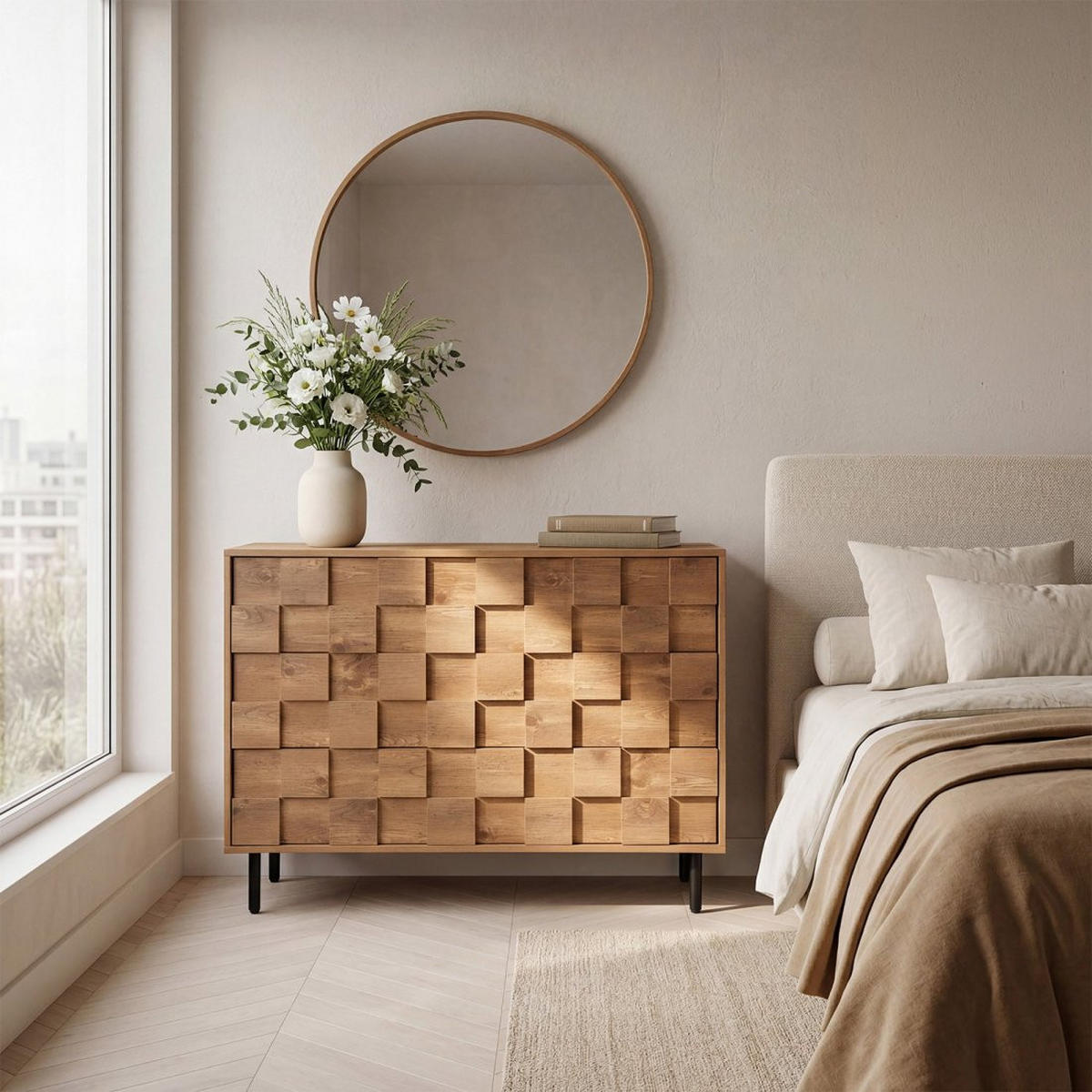 KOMMODE MIT SCHUBLADEN Ivar Natürlich 108 cm x 80 cm - Naturfarben, Holzwerkstoff (108/80/40cm) - Klast Home