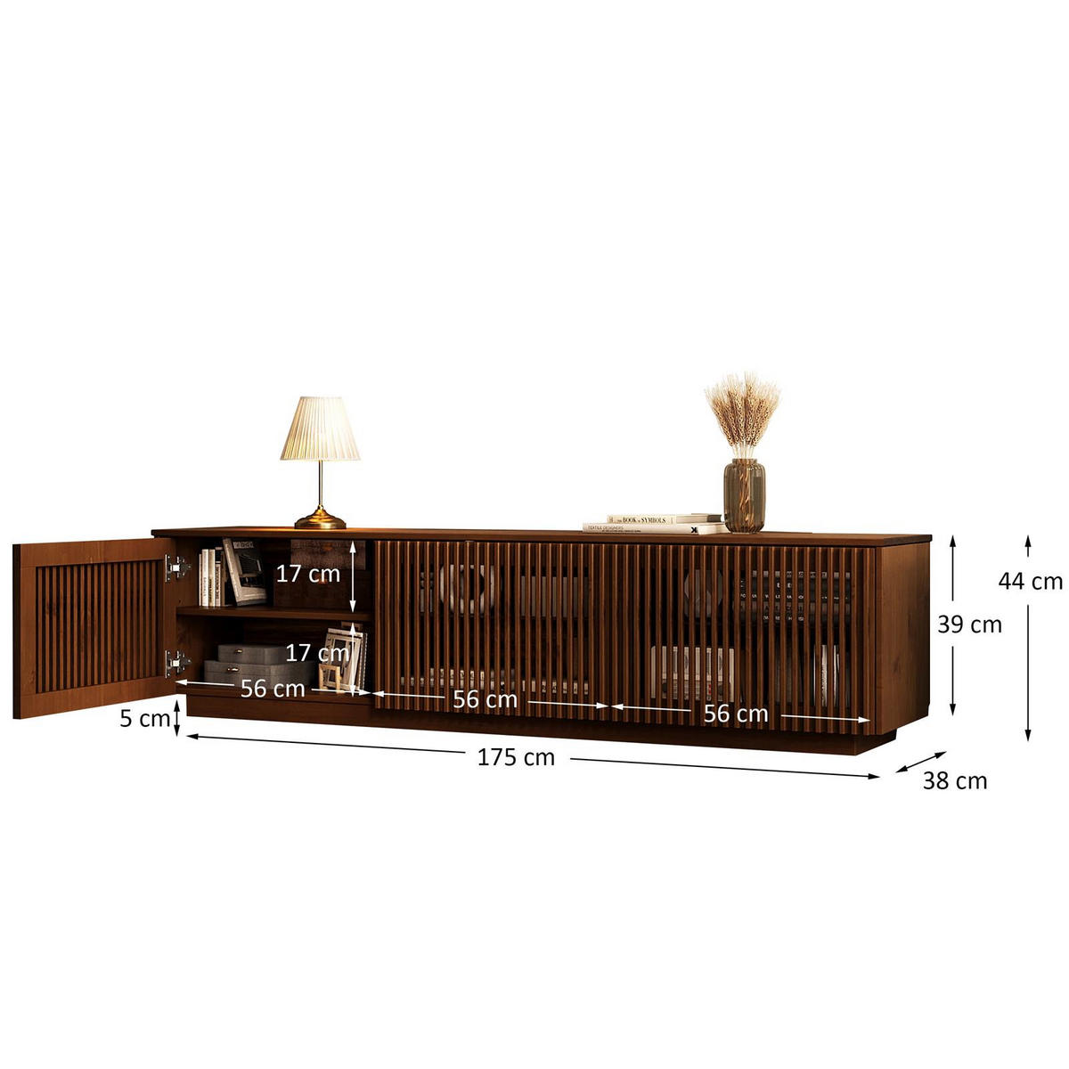 LOWBOARD OLE Kastanie - Kastanienfarben, Holz (175/37/38cm) - IDIMEX