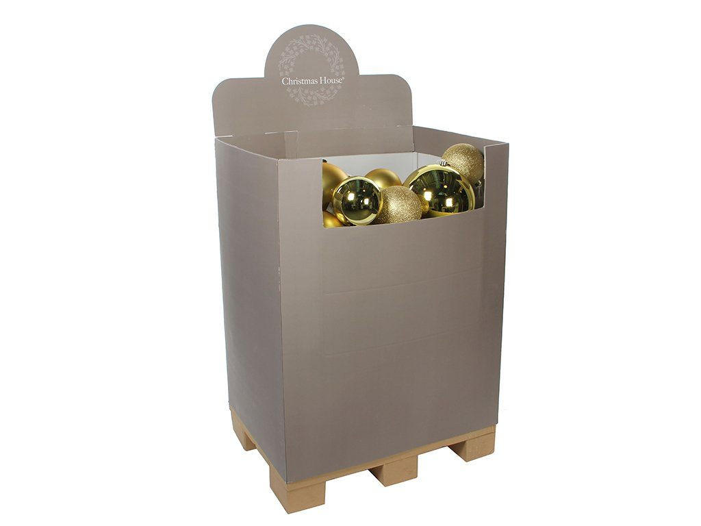WEIHNACHTSBAUMSCHMUCK-SET BASIC GOLD, 74-teilig, für Weihnachtsbäume 300–600 cm - Goldfarben, Kunststoff (60/50/80cm) - LAALU