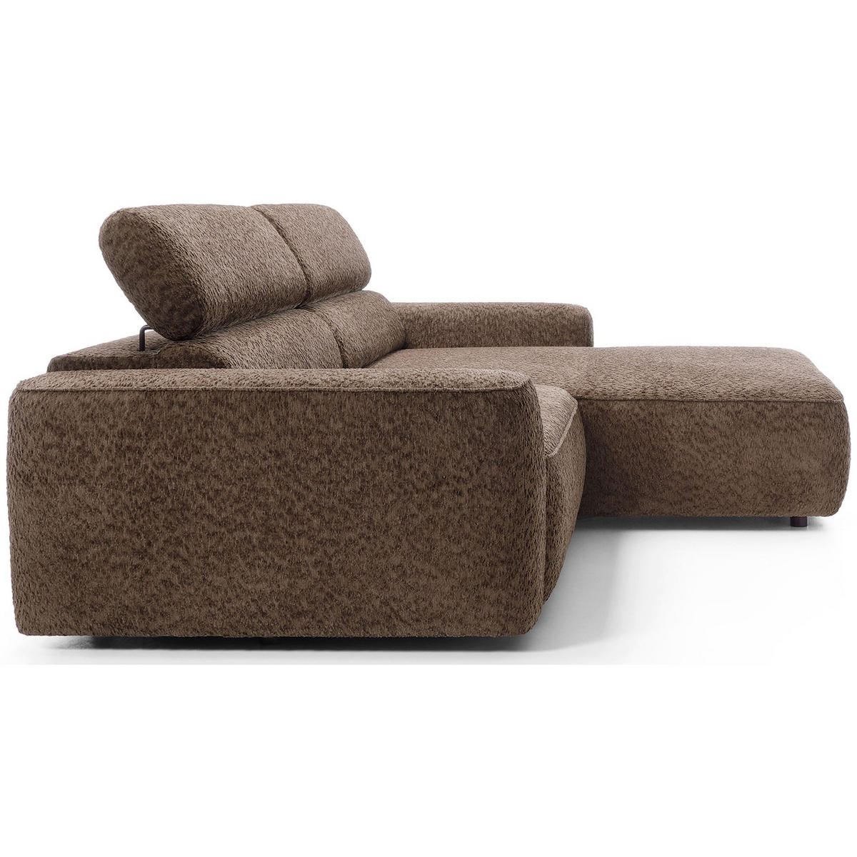 ROHOVÁ pohovka Fando s elektricky výsuvným sedákem, světle hnědý ženil - černá/světle hnědá, textil/plast (182/252cm) - Selsey